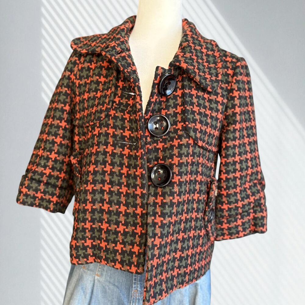 Vintage Beta House cropped houndstooth jacket